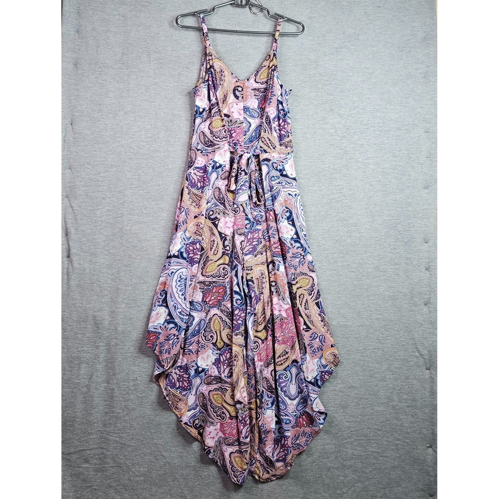 MSK Women's Paisley High Low Sleeveless Boho Flowy Romper Sz M NWT - Picture 7 of 13